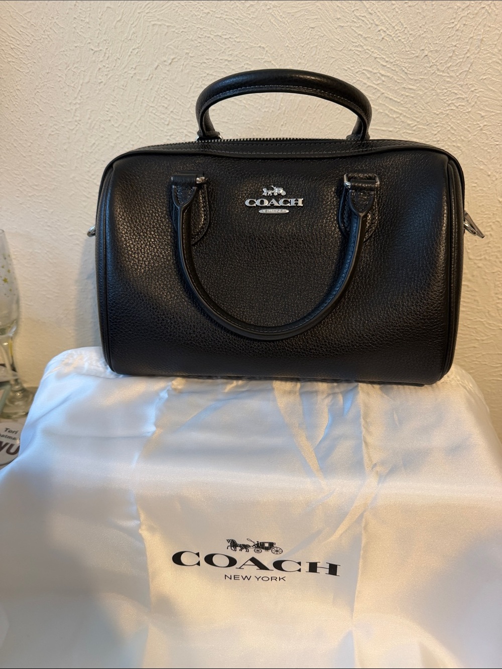 NWT Authentic Coach Rowan Satchel Black/Silver- Priced to Sell - Picture 4 of 11
